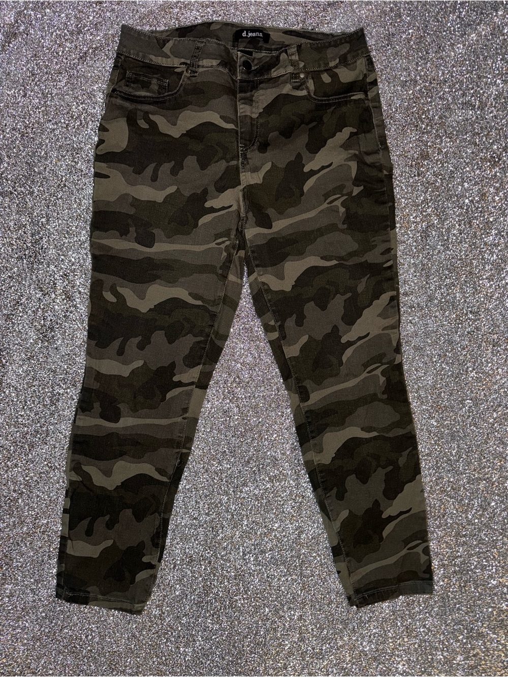 d. jeans Olive & Dark Green Camo Skinny Pants